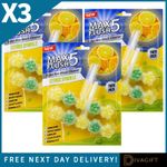 3 x MAX FLUSH 5 TOILET RIM BLOCK TWIN TOILET BOWL CLEANER CITRUS SPARKLE SCENT