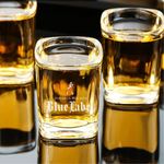 Pair Of 2 Johnnie Walker Blue Label Shot Glass – 2.2 oz Square Shot Glass
