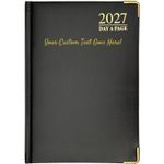 Personalised Text 2027 Diary A5 Day a Page Soft Padded Cover & Ribbon Marker