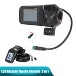 Electric Bike 24V/36V/48V S886 LCD Display Panel Thumb Throttle 2 in 1 SM/WP
