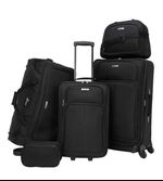 Suitcase 4 Wheel 5 piece suit case Luggage Set Hand Cabin Luggage Black Spinner