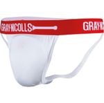 Gray Nicolls Cricket Senior Cover Point Jock Strap - White/Red - Free P&P
