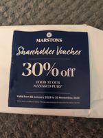 Marston's Restaurant/Pub 30% Off Voucher - Save £70+