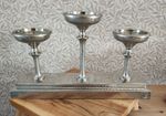M & S Home Silver Plate 3-Light Candelabra Candle Holder Centrepiece