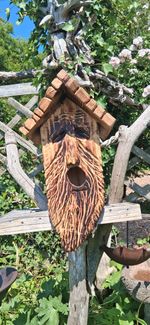 Handmade Tree Spirit Birdhouse   Reclaimed Wood   Solid