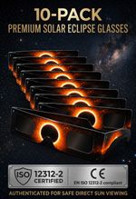 ​10x Solar Eclipse Glasses CE ISO Certified - Safe Sun Viewing UK Aug 12th 2026
