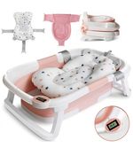 Foldable Baby Bath Tub Collapsible with Temperature + Cushion + Bath Net £62rrp!