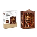 Wood-Grain Decorative Miniature Library Book Nook DIY Book Nook Kit