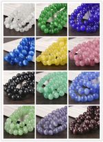 Multicolor 6/8/10/12/14mm Cat's Eye Opal Round Gemstone Loose Beads 15'' AAA