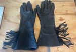 BERLIN BLACK LEATHER MOTORCYCLE GLOVES With FRINGE