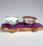 Two 18th Century Chinese Qing Bowls Imari - One Dutch Clobbered