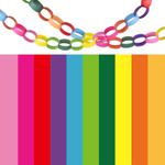 600x Paper Chain Strips Bright Colors DIY Garland Kit Classroom Party Decor