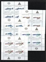 ARGENTINA MNH 1989 SG2159-2163 FISH BLOCKS OF 4