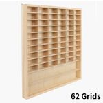 62-Cell Wooden Display Case 1:64 Toy Car Model Storage Collection Wall Holder UK