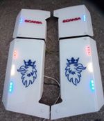 SCANIA Mirror NEWGEN. BOLT ON GUARDS! WITH Lights.  Handmade! TRUCK Parts. UK
