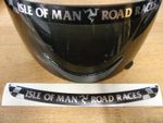 Isle of Man Road Races - TT Visor Decal Sticker - BLACK + CHROME