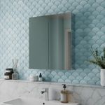 Double Door Bathroom Mirror Cabinet Cupboard Stainless Steel Wall Mounted 600mm