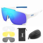POC UV400 Sport Goggles Cycling Sunglasses Polarized Glasses W/ 4pc Replace Lens