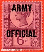 SG. O45. L40. 6d purple / rose - red. " ARMY OFFICIAL ". A fine mounted m B43807