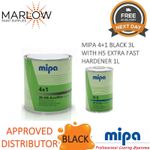 MIPA 4+1 ACRY FILLER HIGH BUILD 2K BLACK PRIMER WITH H5 X/FAST ACT 1LTR - 4L KIT