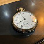 1917 Waltham Traveller Pocket Watch – Dennison Gold Filled Case – Working 