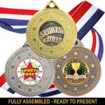 Sports Day Medals & Ribbons, School Sports Day Medal Centre, Packs 10, 25 or 50