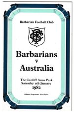 Barbarians v Australia 1982 Rugby Union at The Cardiff Arms Park
