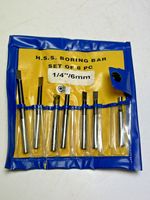 7 Piece HSS Boring Bar Set 1/4" / 6mm Round Shank Barely Used in Original Pouch