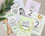 Baby Milestone Cards • Watercolour Animals Memory Cards •  Baby Gift • 1st Year