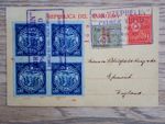 Zeppelin cancels on postcard - Paraguay to England - May 1930 - nice scarce item