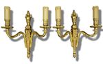PAIR OF SCONCES , TORCH URN DECOR , LOUIS XVI STYLE - BRONZE - FRENCH ANTIQUE
