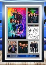 (687) coldplay a4 signed photograph unframed/framed Music Memorabilia  reprint