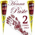 2 INSTANT DARK RED MAROON HENNA BRIDAL MEHNDI CONE WHOLESALE PURE&FRESH