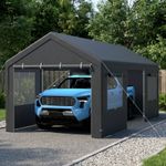 Outdoor Car Shelter 586 x 305 cm Carport with Removable Sidewalls