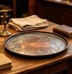 Antique Mid Victorian WS Adams & Son Haymarket 13" Copper Tray Circa 1850-60 