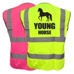 EQUINE HI VIZ VIS YOUNG HORSE WAISTCOAT VEST EQUESTRIAN SAFETY REFLECTIVE