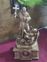 STATUE OF SAINT FATHER PIUS WITH PARTICULAR OPENING BASE 24 CM 