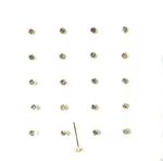 20 x Clear Nose Studs Straight Pins Sterling Silver