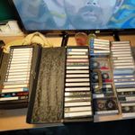 Large Collection of Cassette Tapes with Cases and A Technics Rs B205 Deck Bundle