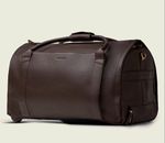 Wool & Oak Chocolate Leather Rolling Duffel bag