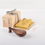 Japanese Lacquer Kogo Incense Container Biwa Lute Shape Signed Box