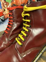 VINTAGE DR MARTENS WITH PATINA 1460 Uk 6 80’s Boots Oxblood Red Unique RARE DM’s
