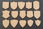 15x Mixed Shields Laser cut 3mm MDF Craft Shapes Wooden Embellishments