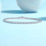 3ct Tennis Bracelet White Gold Diamond Test Pass VVS1/D Lab-Created 19cm LED Box
