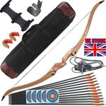 60" Takedown Recurve Bow 30-50lbs Wooden Shooting Bow Arrows Kits Archery Target