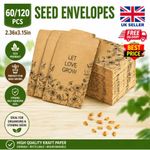 60/120PCS Seed Envelopes 2.36x3.15in  Paper Packets Bulk