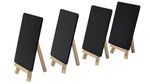 TABLE TOP BLACKBOARD - A6 SIZE x 4 - ON 15cmWOODEN EASELS + FREE  PEN (SS)