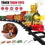 14 Pcs Kids Electric Train Set Light Sound Realistic Engine Classic Model Train