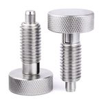 2Pcs Stainless Steel Hand Retractable Spring Plungers with Knurled Handle