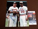 BROOKS ROBINSON FRANK ROBINSON ORIOLES HOF SIGNED AUTO VINTAGE COLOR PHOTO JSA
